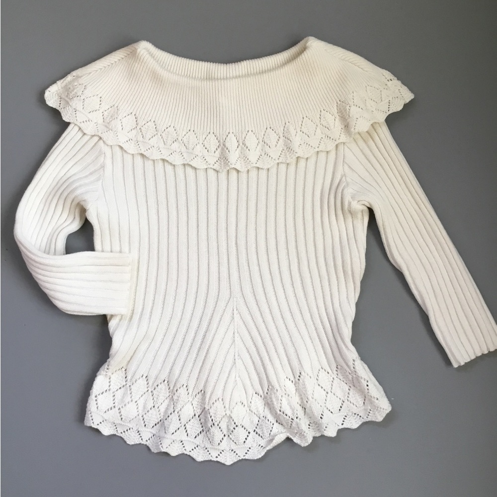 Paola & Angela by Tricot Ribbed Knit Sweater Runs Smaller